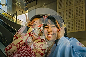 Teen Women with Geisha Costume, Kyoto, Japan