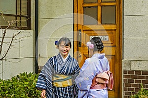 Young Women with Geisha Costume, Kyoto, Japan