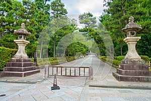 KYOTO, JAPAN - JULY 05, 2017: Beautiful view of the park in Yasaka Pagoda Gion Higashiyama District, Kyoto