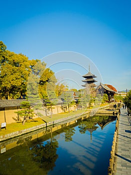 KYOTO, JAPAN - JULY 05, 2017: Beautiful view of Yasaka Pagoda Gion Higashiyama District Kyoto