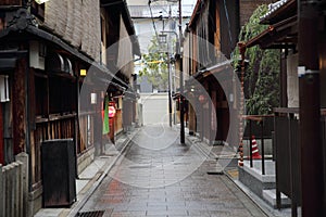 KYOTO, JAPAN - June 4, 2016:Japanese old downtown Gion in Kyoto