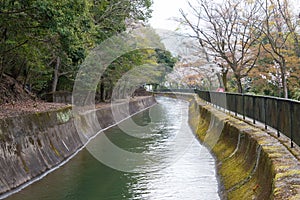 Lake Biwa Canal Biwako Sosui in Yamashina, Kyoto, Japan. Lake Biwa Canal is a waterway in Japan