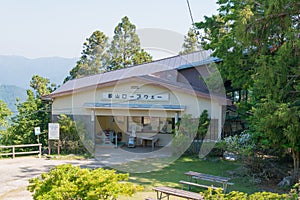 Ropeway Hiei Station in Kyoto, Japan. The station is serviced by the Eizan Ropeway Line