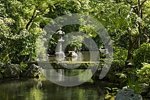 Kyoto, Japan - May 19, 2017: View of the Hojo Garden at Chion-in