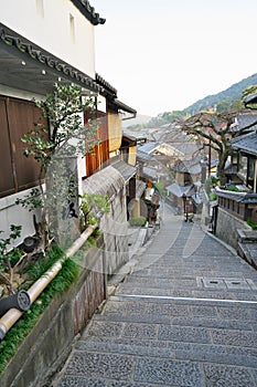 Kyoto,Japan-November 18, 2020: Sannenzaka in Higashiyama area in Kyoto, Japan