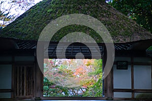 Sanmon or the main gate of Honen-in temple photo
