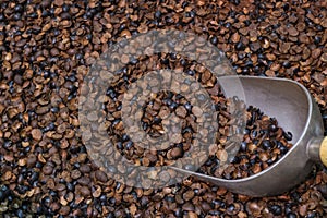 Kyoto, Japan - Roasted black soybeans for sale at Nishiki Marke