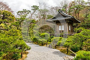 Kyoto Japan Zen Garden with Shinto Shrine