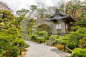 Kyoto Japan Zen Garden with Shinto Shrine photo