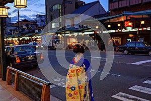 Geisha in the Streets of Kyoto