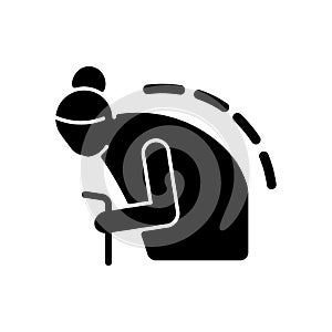 Kyphosis black glyph icon photo