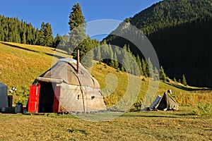 Kyrgyz national nomad's tent - yurt photo