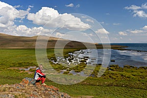 Kyrgyzstan, alpine Song Kol lake