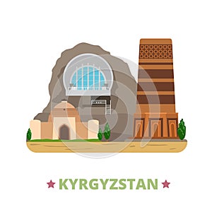 Kyrgyzstan country design template Flat cartoon st