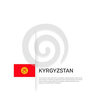 Kyrgyzstan flag background. State patriotic kyrgyz banner, cover. Document template with kyrgyzstan flag on white background.