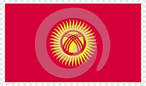 Kyrgyzstan Flag . flat original color illustration isolated on white background.