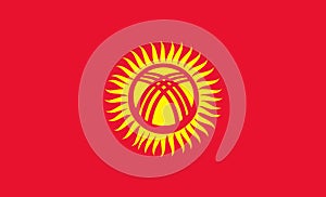 Kyrgyzstan flag vector.Illustration of Kyrgyzstan flag