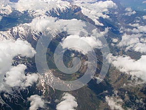 Kyrgyzstan. Mount Tianshan. The view from the aircraft.