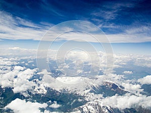 Kyrgyzstan. Mount Tianshan. The view from the aircraft.