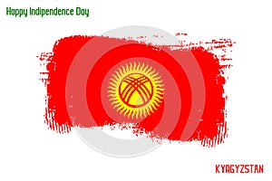 Kyrgyzstan National Flag Grunge Brush Stroke Vecctor Design Flag of Kyrgyzstan