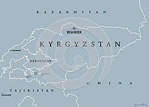 Kyrgyzstan political map