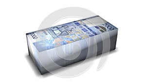 Kyrgyzstan Som Banknotes Money Stack on White Background