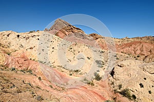 Kyrgyzstan, View on the Fairytale canyon "Skazka" near Issyk Kul Lake