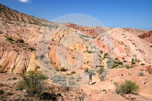 Kyrgyzstan, View on the Fairytale canyon "Skazka" near Issyk Kul Lake