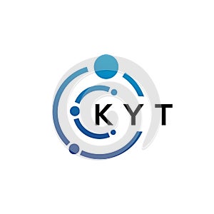 KYT letter technology logo design on white background. KYT creative initials letter IT logo concept. KYT letter design