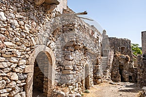 Kythira Kastro of Milopotamos Kato Chora Ionian islands Greece. Venetian castle at Kythera