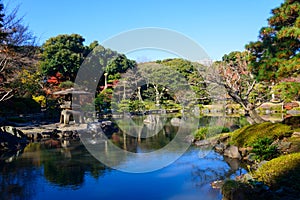 Kyu-Furukawa Gardens in autumn in Tokyo