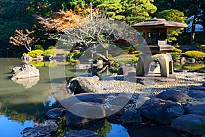 Kyu-Furukawa Gardens in autumn in Tokyo