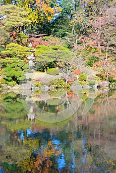 Kyu-Furukawa Gardens in autumn in Tokyo
