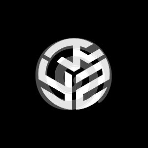 KYZ letter logo design on black background. KYZ creative initials letter logo concept. KYZ letter design