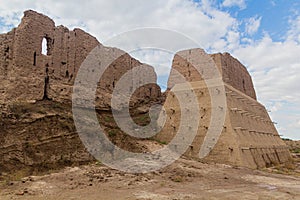 Kyzyl Qala Kala fortress in Kyzylkum desert, Uzbekist photo