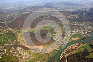 KÃÂ¼ttigen und Biberstein Canton Aargau Switzerland aerial view p