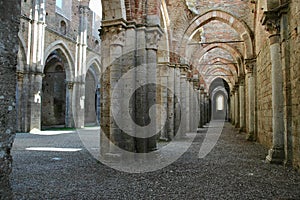 Interior of the abbey of San Galgano .Chiusdino.Siena . photo