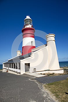 L'Agulhas Ligthouse against blue sky