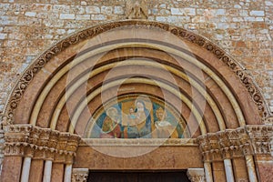 L`Aquila, Abruzzo, Basilica of Santa Maria di Collemaggio, a religious symbol of the city, dating back to 1288.