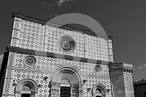 L`Aquila, Abruzzo, Basilica of Santa Maria di Collemaggio, a religious symbol of the city, dating back to 1288.