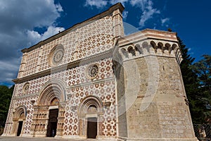 L`Aquila, Abruzzo, Basilica of Santa Maria di Collemaggio, a religious symbol of the city, dating back to 1288.