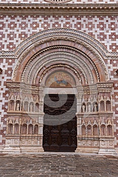 L'Aquila, Abruzzo, Basilica of Santa Maria di Collemaggio, a religious symbol of the city, dating back to 1288