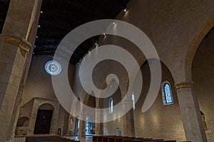 L'Aquila, Abruzzo, Basilica of Santa Maria di Collemaggio, a religious symbol of the city, dating back to 1288