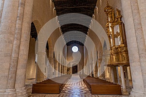 L'Aquila, Abruzzo, Basilica of Santa Maria di Collemaggio, a religious symbol of the city, dating back to 1288