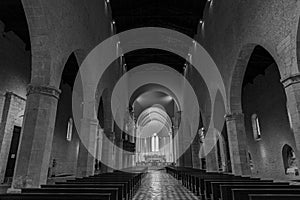 L'Aquila, Abruzzo, Basilica of Santa Maria di Collemaggio, a religious symbol of the city, dating back to 1288