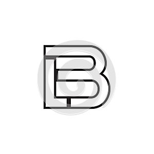 L B letter lines alogo design vector