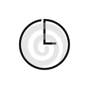 L clock letter circle logo design concept
