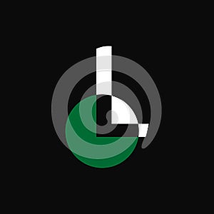 L conceptual Lettermark logo design. Clock and whiles chair concept vector logo illustration.