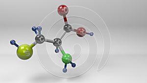 L-Cysteine molecule 3D illustration.