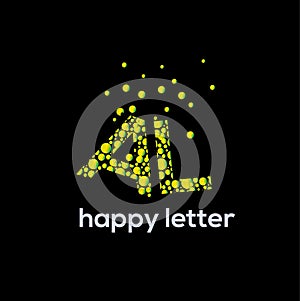 A and L etters water bubbles letter vector logo